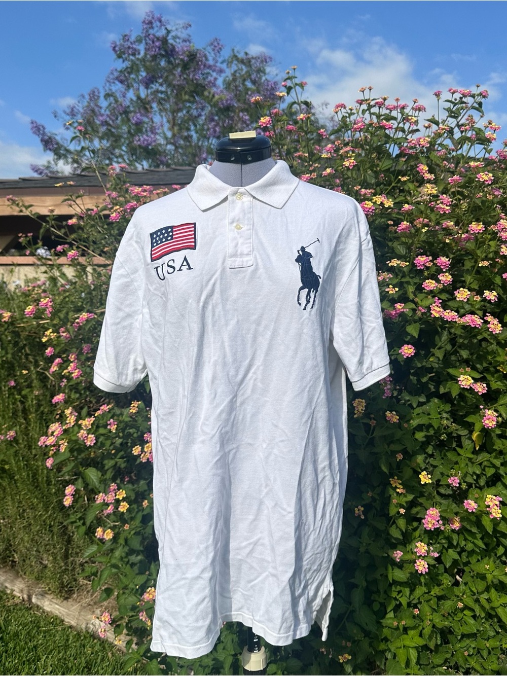 Vintage Polo by Ralph Lauren Size Large USA Golf White Polo Big Pony